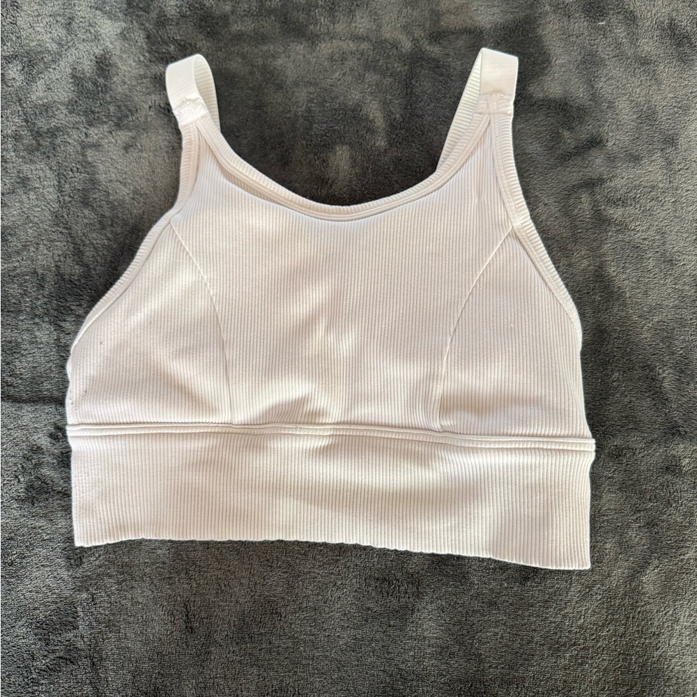 Aerie White Sports Bra Seamless Comfort